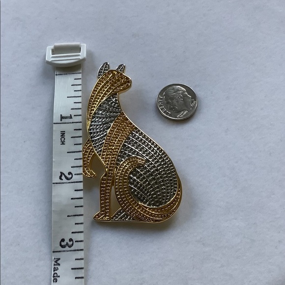 Park Lane Vintage Cat Brooch, silver/gold tone. NWOT - Picture 2 of 6